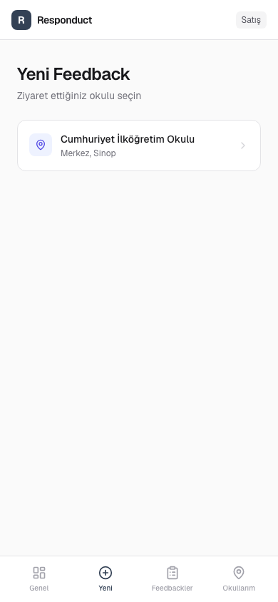 Mobil feedback girişi
